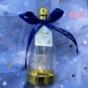 Gold and Blue Thank You Bottles (Set Of 6)